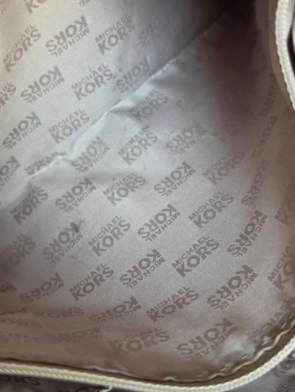 Michael Kors Cream Phython Snake Skin Gold Chain Tote Handbag Purse